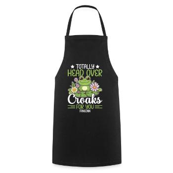 Frog Tshirt - Frog Gifts - Cooking Apron - black - Front - AI Model Male 185 dark (185cm)