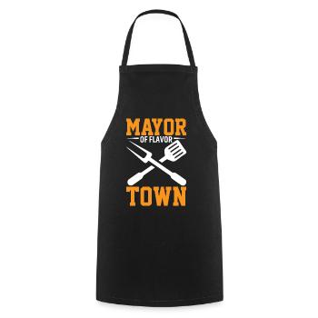 Mayor of Flavor Town - Cooking Apron - black - Front - AI Model Male 185 dark (185cm)