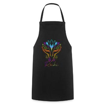 Energy Chakra Holistic Healing Hands Reiki - Cooking Apron - black - Front - AI Model Male 185 dark (185cm)