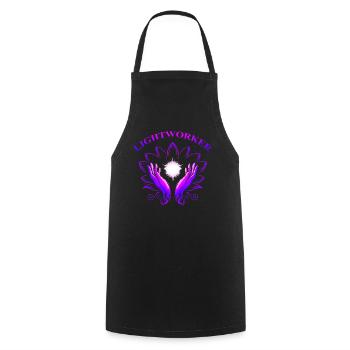 Ganzheitliche Heilung Hände Lightworker Reiki - Kochschürze - Schwarz - Vorne - AI Model Male 185 dark (185cm)