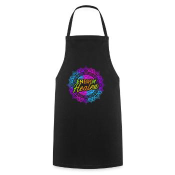 Chakra Guérison Holistique Mains Guérisseur Énergétique Reiki - Tablier de cuisine - noir - Devant - AI Model Male 185 dark (185cm)