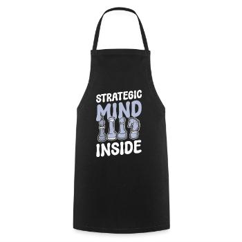 Strategic Mind Inside Schachspieler - Kochschürze - Schwarz - Vorne - AI Model Male 185 dark (185cm)