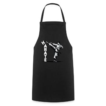 Karaté Karaté Combattant Arts Martiaux Shotokan - Tablier de cuisine - noir - Devant - AI Model Male 185 dark (185cm)