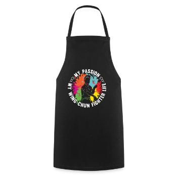Wing Chun Fighter My Passion My Martial Artist - Cooking Apron - black - Front - AI Model Male 185 dark (185cm)