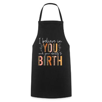 LD Labour And Delivery Nurse - Cooking Apron - black - Front - AI Model Male 185 dark (185cm)