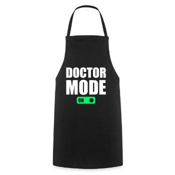 Mode Médecin Activé - Médecin Hospitalier Humour Médical - Tablier de cuisine - noir - Devant - AI Model Male 185 dark (185cm)