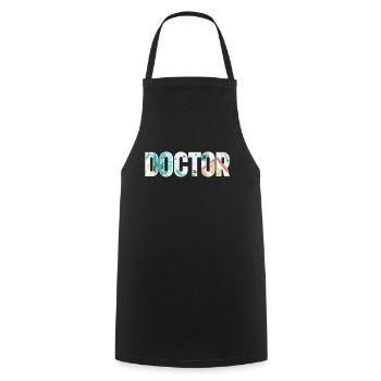 Médecin - Tablier de cuisine - noir - Devant - AI Model Male 185 dark (185cm)