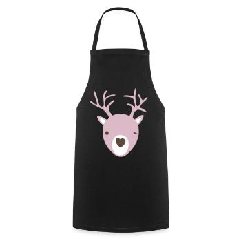 Rudolph Antlers Heart Nose Scandinavian Kids Cool - Cooking Apron - black - Front - AI Model Male 185 dark (185cm)