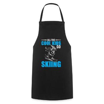 Tous les enfants cool vont skier - Tablier de cuisine - noir - Devant - AI Model Male 185 dark (185cm)