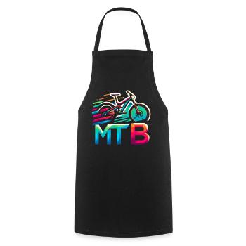Vibrant MTB Bike Splash - Cooking Apron - black - Front - AI Model Male 185 dark (185cm)
