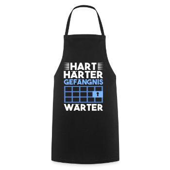 Hart Härter Gefängnis Wärter Spruch Lustig JVA - Kochschürze - Schwarz - Vorne - AI Model Male 185 dark (185cm)