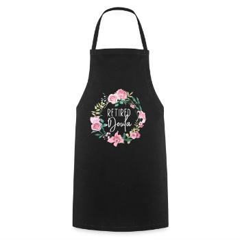 Doula Birth Worker Retraite - Tablier de cuisine - noir - Devant - AI Model Male 185 dark (185cm)