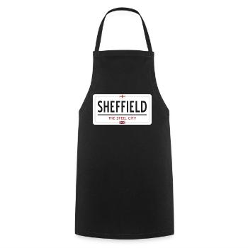 Sheffield town sign - Cooking Apron - black - Front - AI Model Male 185 dark (185cm)