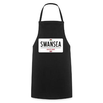 Swansea town sign - Cooking Apron - black - Front - AI Model Male 185 dark (185cm)