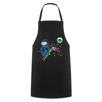 Neon Astronaut Party Design Spraykunst Blickfänger - Kochschürze - Schwarz - Vorne - AI Model Male 185 dark (185cm)