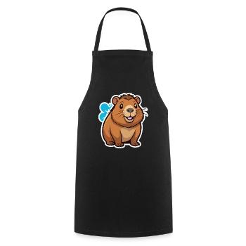 Capybara - Cooking Apron - black - Front - AI Model Male 185 dark (185cm)