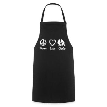 Judo Saying - Cooking Apron - black - Front - AI Model Male 185 dark (185cm)