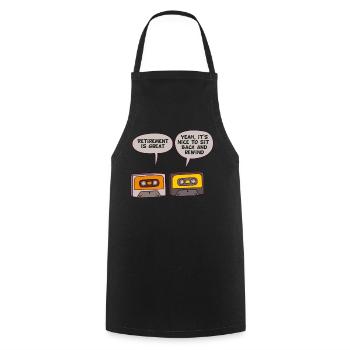 80s Retro CostumeThemed Party Costume 90s Party - Cooking Apron - black - Front - AI Model Male 185 dark (185cm)