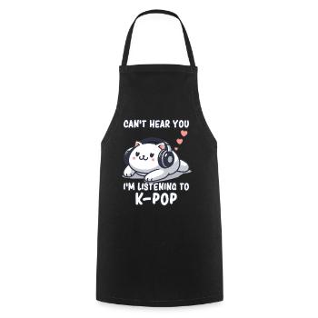 K-Pop KPop Chat Coréen Musique - Tablier de cuisine - noir - Devant - AI Model Male 185 dark (185cm)