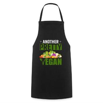 Another pretty vegan - Cooking Apron - black - Front - AI Model Male 185 dark (185cm)