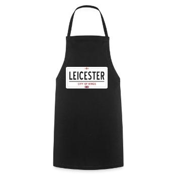 Leicester town sign - Cooking Apron - black - Front - AI Model Male 185 dark (185cm)