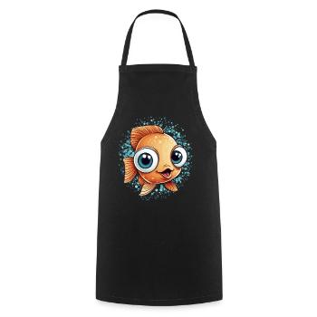 Petit poisson sucré - Tablier de cuisine - noir - Devant - AI Model Male 185 dark (185cm)