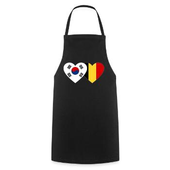 Südkorea Belgien Flagge Herz - Kochschürze - Schwarz - Vorne - AI Model Male 185 dark (185cm)
