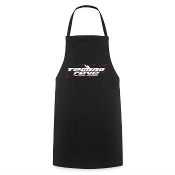 TECHNO RAVE | Rave Together Restez ensemble - Tablier de cuisine - noir - Devant - AI Model Male 185 dark (185cm)