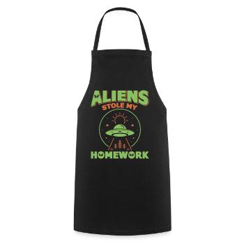 Back to School, Back to School, Alien, Student School - Cooking Apron - black - Front - AI Model Male 185 dark (185cm)
