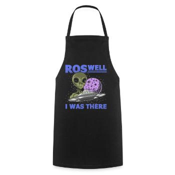 Alien, UFO, UAP, Space, Space Flying Object - Cooking Apron - black - Front - AI Model Male 185 dark (185cm)