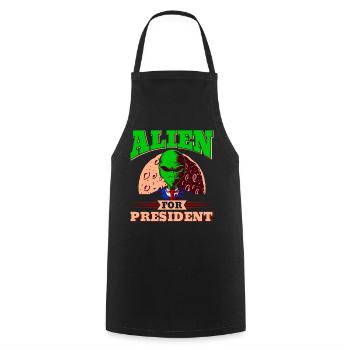 Alien, UFO, UAP, Space, Space Flying Object - Cooking Apron - black - Front - AI Model Male 185 dark (185cm)