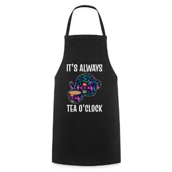 It's Always Tea Oclock Tee Barista - Kochschürze - Schwarz - Vorne - AI Model Male 185 dark (185cm)
