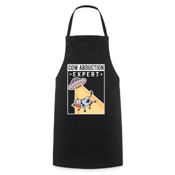 Alien, UFO, UAP, Space, Space Flying Object - Cooking Apron - black - Front - AI Model Male 185 dark (185cm)