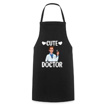Mignon Docteur Médical Humour Hôpital Médecin - Tablier de cuisine - noir - Devant - AI Model Male 185 dark (185cm)