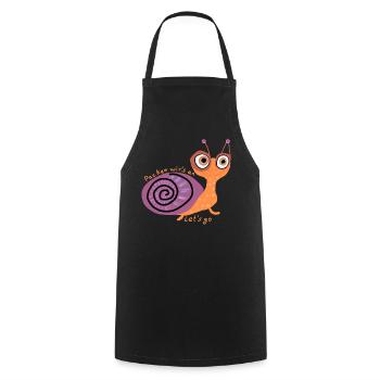 Schnecke mit Spruch - Kochschürze - Schwarz - Vorne - AI Model Male 185 dark (185cm)