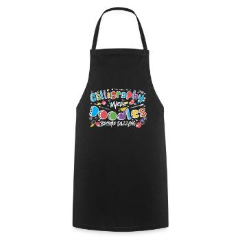 La calligraphie : là où les gribouillages deviennent éblouissants. - Tablier de cuisine - noir - Devant - AI Model Male 185 dark (185cm)