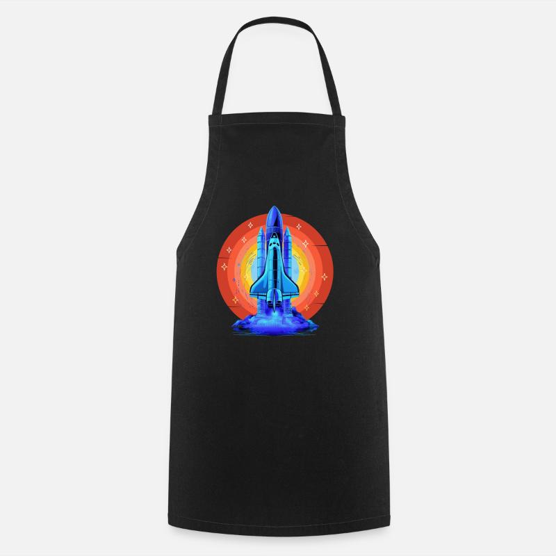 BLAUES SPACE SHUTTLE RETRO VINTAGE - Kochschürze - Schwarz