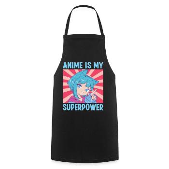 Anime is my Superpower Funny Anime Lovers Kids Boy - Cooking Apron - black - Front - AI Model Male 185 dark (185cm)