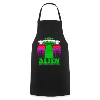 Alien, UFO, UAP, Space, Space Flying Object - Cooking Apron - black - Front - AI Model Male 185 dark (185cm)
