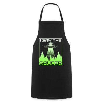 Alien, OVNI, UAP, Espace, Objet volant de l’espace - Tablier de cuisine - noir - Devant - AI Model Male 185 dark (185cm)