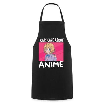 I Only Care About Anime Funny Anime Lovers Boy - Cooking Apron - black - Front - AI Model Male 185 dark (185cm)