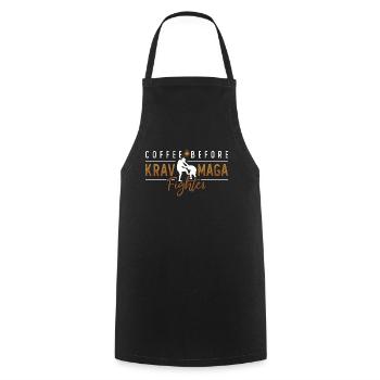 Krav Maga Fighter Coffee Martial Arts Coffee Lover - Cooking Apron - black - Front - AI Model Male 185 dark (185cm)