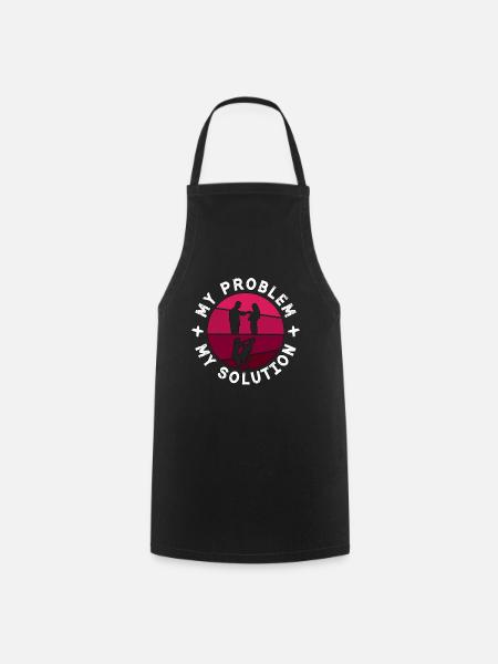 Krav Maga Fighter Mon Problème Mon Pictogramme Maman Papa - Tablier de cuisine - noir