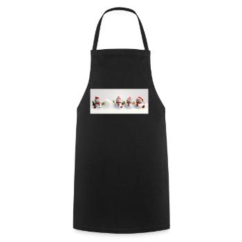 Bonhomme de neige de noël - Tablier de cuisine - noir - Devant - AI Model Male 185 dark (185cm)