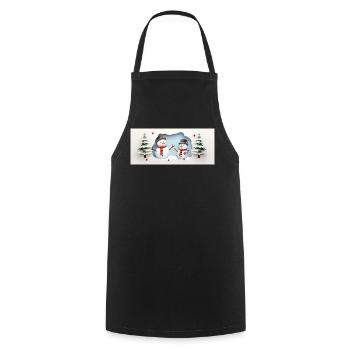 2 small snowmen - Cooking Apron - black - Front - AI Model Male 185 dark (185cm)