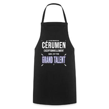 Otologiste oreilles cérumen cadeau drôle - Tablier de cuisine - noir - Devant - AI Model Male 185 dark (185cm)