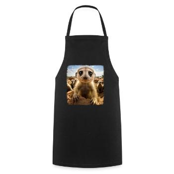 Meerkat realistic Erdmännchen - Cooking Apron - black - Front - AI Model Male 185 dark (185cm)