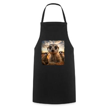 Meerkat realistic Erdmännchen - Cooking Apron - black - Front - AI Model Male 185 dark (185cm)