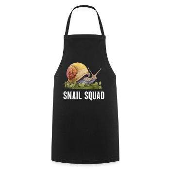 Escargot Squad – Amour d’escargot et humour de jardin - Tablier de cuisine - noir - Devant - AI Model Male 185 dark (185cm)