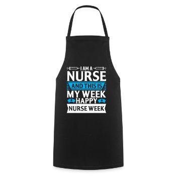 I'm a nurse and this is my where - Cooking Apron - black - Front - AI Model Male 185 dark (185cm)